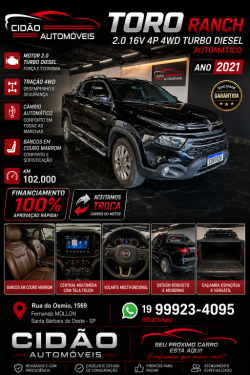 FIAT Toro 2.0 16V 4P 4WD RANCH TURBO DIESEL AUTOM�TICO