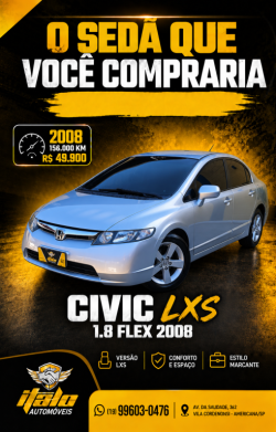 HONDA Civic 1.8 16V 4P FLEX LXS AUTOMÁTICO