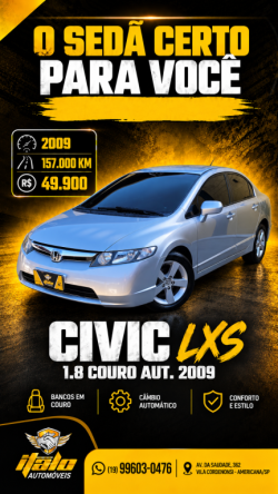 HONDA Civic 1.8 16V 4P FLEX LXS AUTOMÁTICO