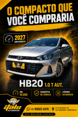 HYUNDAI HB 20 Hatch 1.0 12V 4P FLEX TGDI TURBO LIMITED AUTOM�TICO