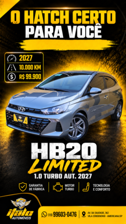 HYUNDAI HB 20 Hatch 1.0 12V 4P FLEX TGDI TURBO LIMITED AUTOMÁTICO