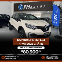 RENAULT Captur 1.6 16V 4P FLEX SCE LIFE X-TRONIC CVT