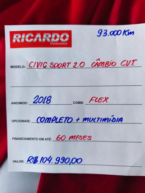 HONDA Civic 2.0 16V 4P SPORT FLEX  AUTOMÁTICO CVT, Foto 11
