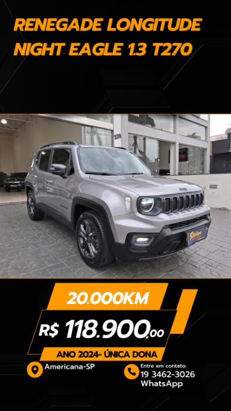 JEEP Renegade 1.3 16V 4P FLEX T270 LONGITUDE TURBO AUTOMÁTICO, Foto 1 JEEP Renegade 1.3 16V 4P FLEX T270 LONGITUDE TURBO AUTOMÁTICO, Foto 1