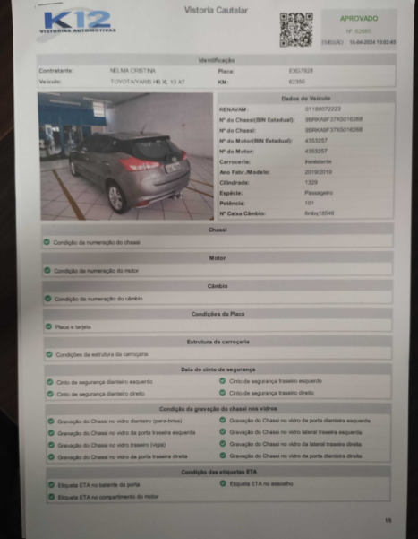TOYOTA Yaris Hatch 1.3 16V 4P FLEX XL MULTIDRIVE AUTOMTICO CVT, Foto 2